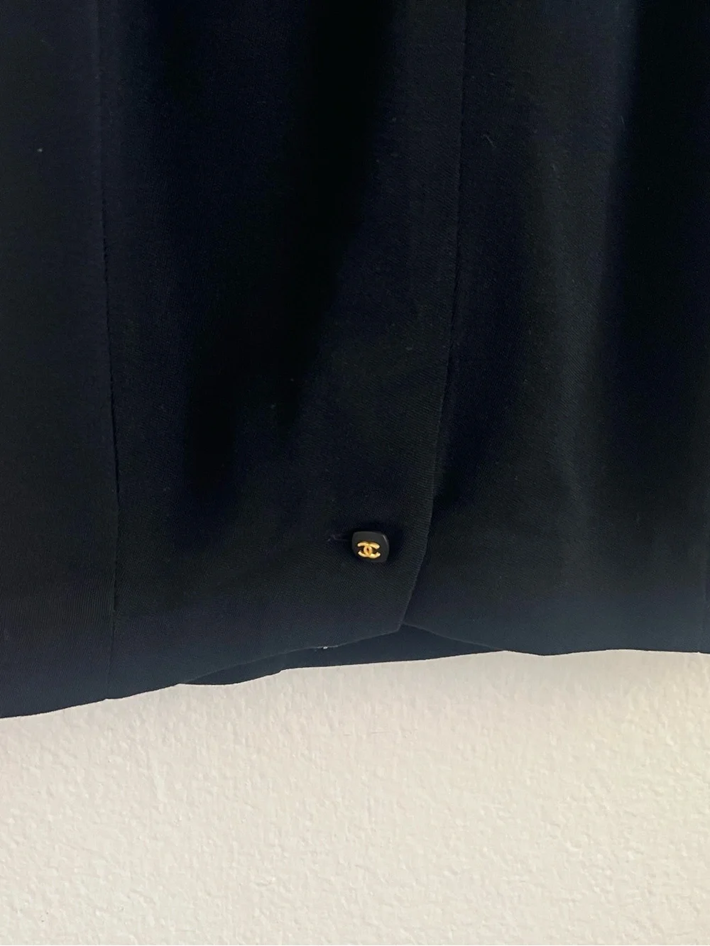 Vintage Chanel Boutique Fall 1996 Black Wool Sheath Dress, FR 34